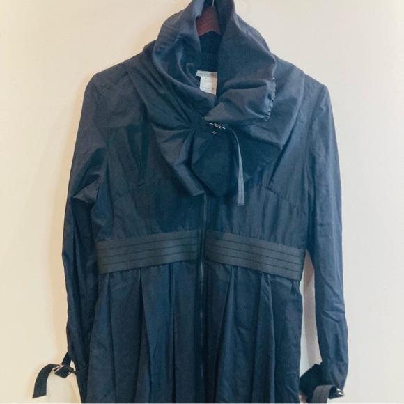 SARAH PACINI Sz 1 Futuristic Lagenlook Statement Collar & Bubble Hem Overcoat - Picture 4 of 13